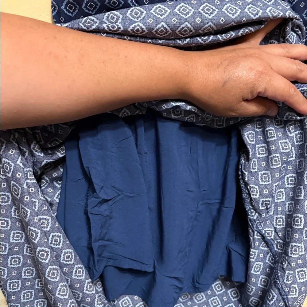 Abercrombie & Fitch Navy Patterned Maxi Dress,size L